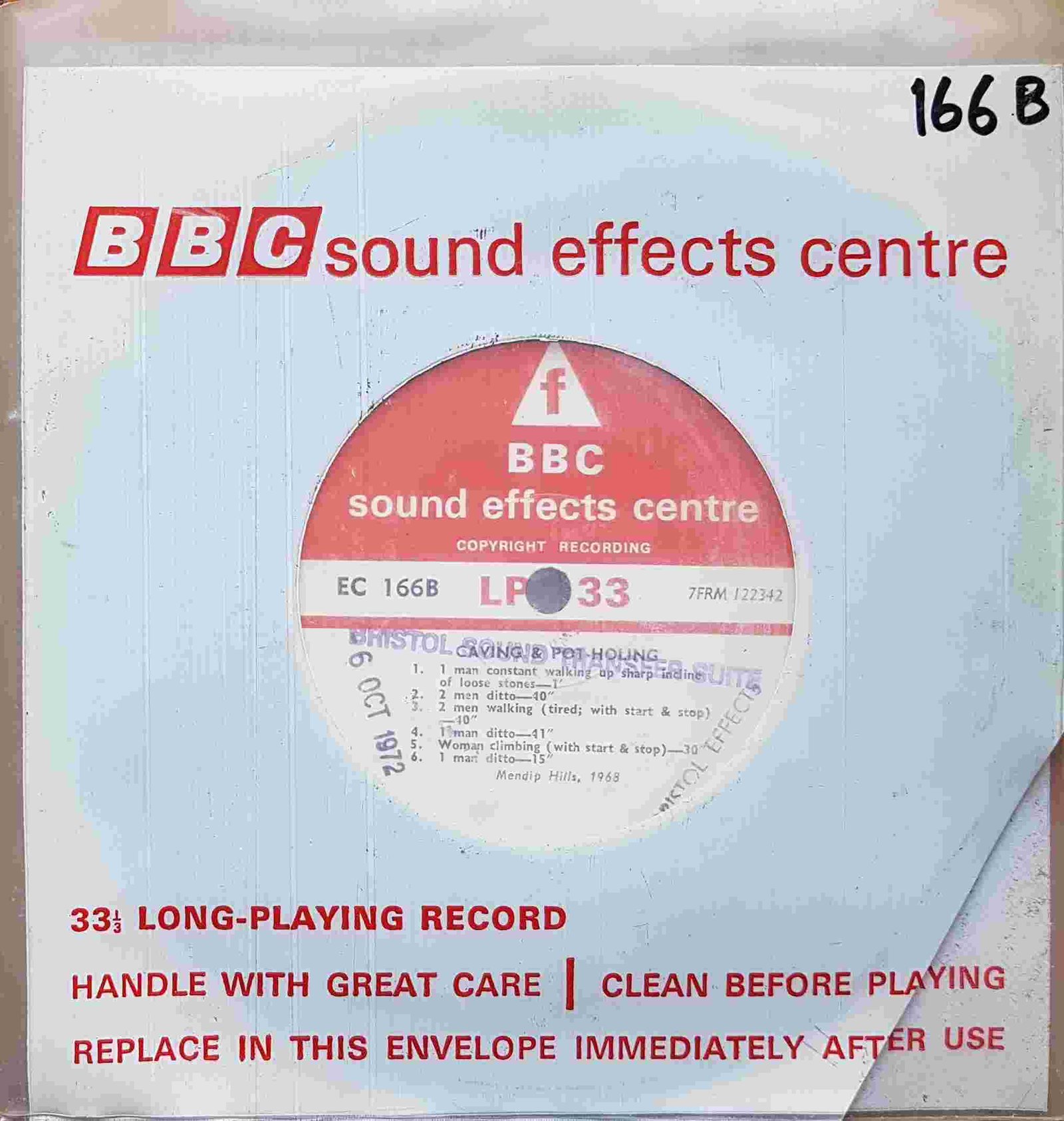 Picture of EC 166B Caving & pot-holing by artist Not registered from the BBC records and Tapes library